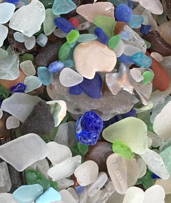 Part of our 3 day stash of beach glass at Kenosha