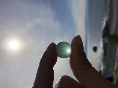just found my first beach glass marble today in low tide