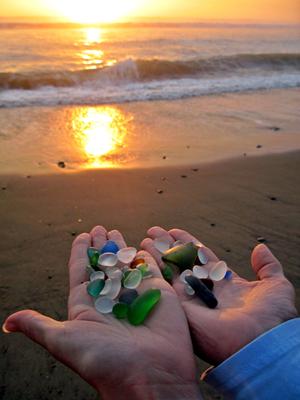 Double handful of beach glass in about 2 hours