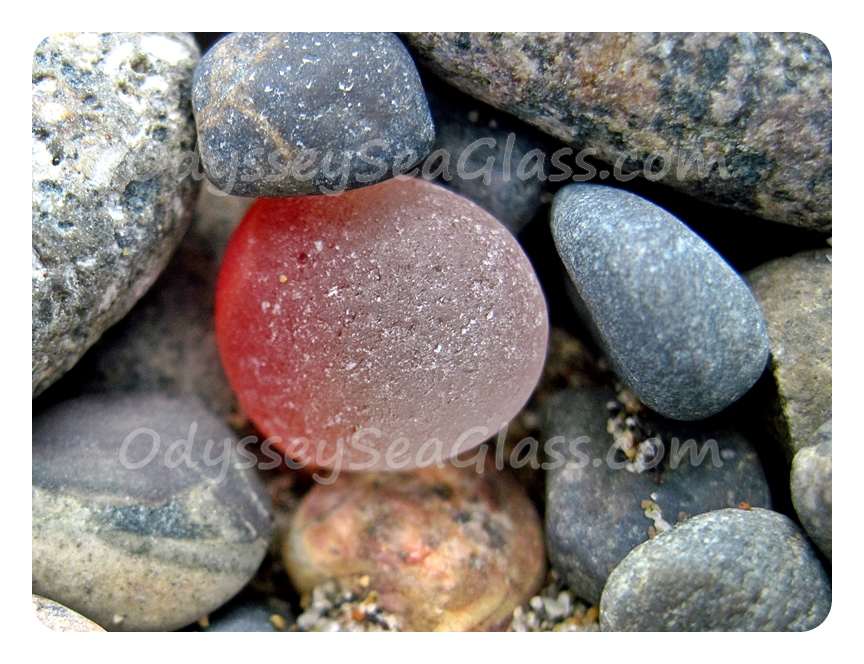 Huanchaco Beach Peru Red and white sea glass