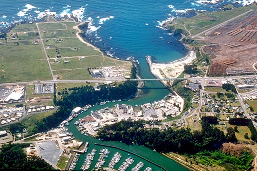 Fort Bragg California Noyo River Aerial View