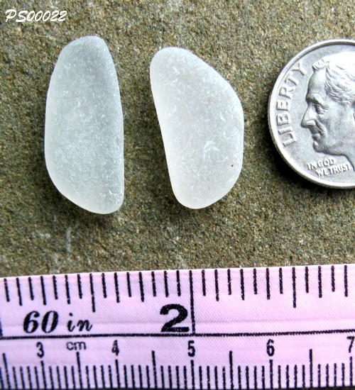 White Sea Glass Earring Sets