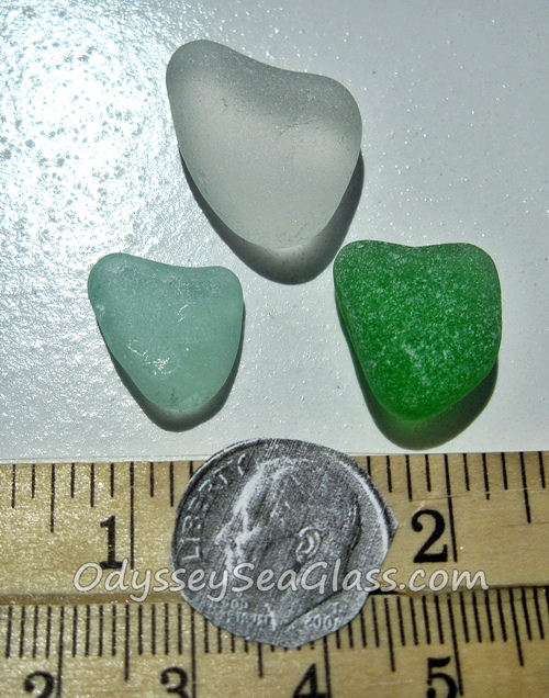 Mixed Hearts Sea Glass