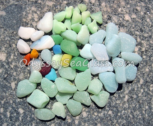 Lot of Loose Patterned Sea Glass Pieces From Scotland Scottish Beach  Seaglass Light Seafoam Green & White RTH 