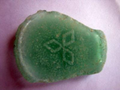 bottom 4: see symbol, diam. 52 mm, thick 3 mm, bright green