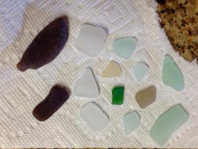 Sea Glass found at Crandon Park, Key Biscayne, Florida