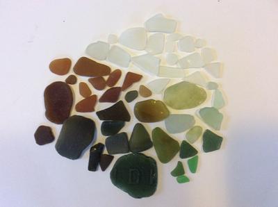 Selection of seaglass from Fairlight beach