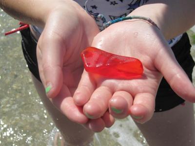Finding Red Sea Glass!