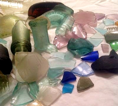 Sea Glass from Glass Cove; doesn't include the pottery that was found.