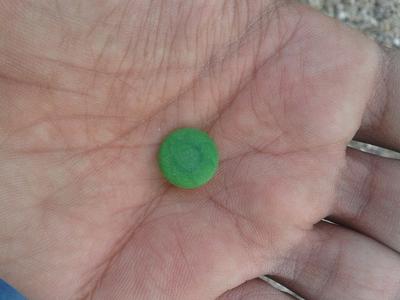 Green Sea Glass Button