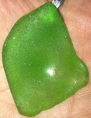 Green Bumpy Beach Glass