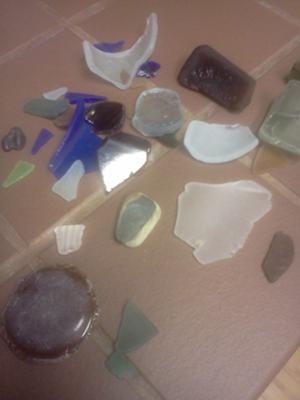 A sample of glass found in one day at Holgate