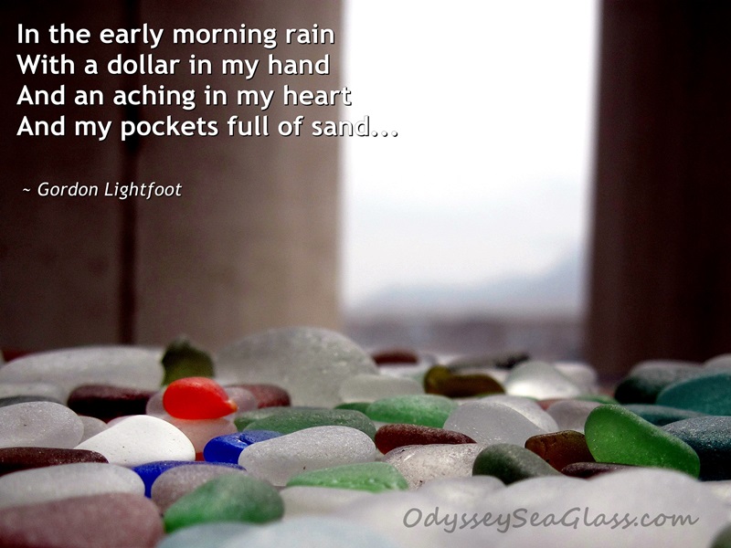 sea glass poster - early morning rain - gordon lightfoot