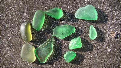 Green sea glass