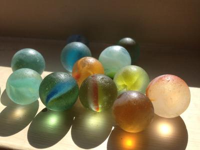 Marbles in sunlight