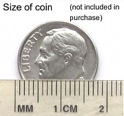 Size of dime cm