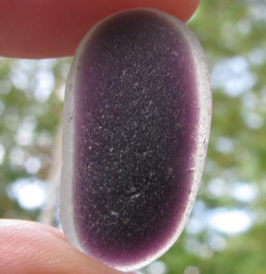 Purple sea glass from Seaham, England, UK