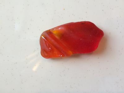 Awesome pendant piece red orange yellow beach glass