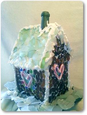 Gingerbread House wth Sea Glass