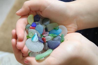 North of Santa Cruz beach glass fun
