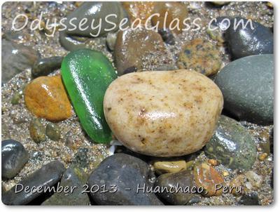 Large juicy greens aren't too uncommon in sea glass collecting