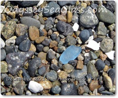 Sea glass in spacy medium blue stands out