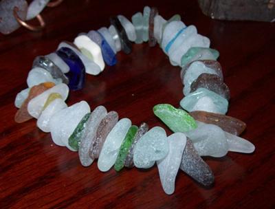 Sea Glass Bracelet with drilled 