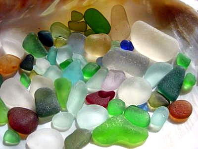 Sea glass from Waikiki, Hawaii