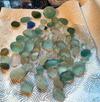 Collection of glass from Easington and Horden beaches in Co Durham