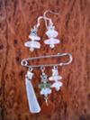 Sea Glass Brooch and Earrings