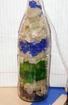 #2 Coke Bottle with Layered Sea Glass