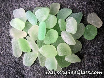 Sea glass - UV vaseline glass, also called uranium glass 