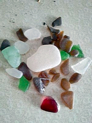 Walking the dog pays off in sea glass in red