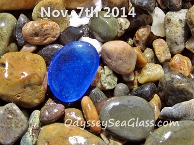 Perfect medium-small blue sea glass