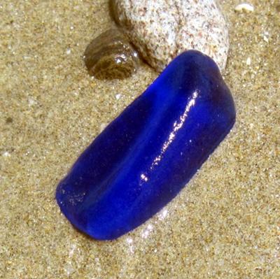 Cobalt Sea Glass as found