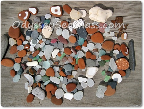 Day's Catch of Sea Glass - Dec 30, 2013 - Huanchaco Beach Peru