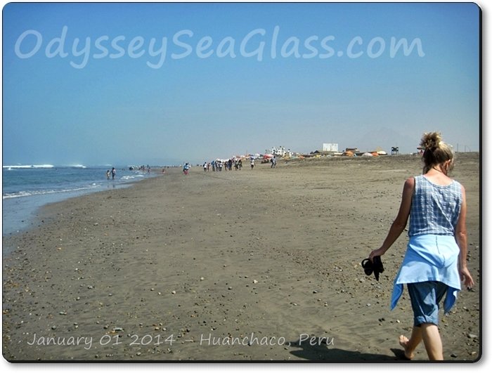 lin walking beach huanchaco