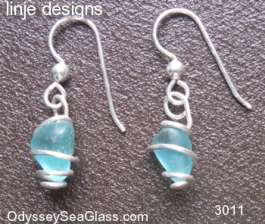 sea glass earrings Blue Sea Glass Earrings