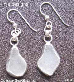 sea glass earrings White Sea Glass Earrings