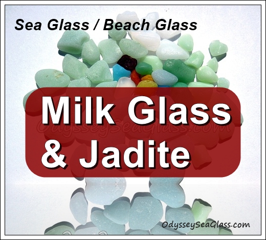 Graphic Milk Glass Jadite Beach Glass