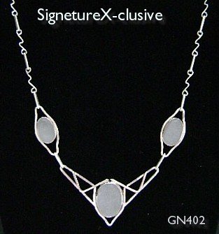 Sterling White Sea Glass Trio Necklace*
