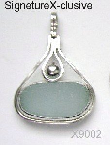 Light Blue Sea glass pendant