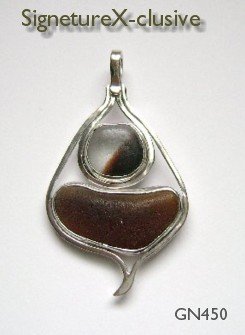 Sea glass pendant England multi colors