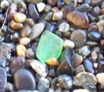 Green sea glass beads