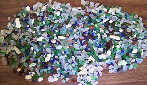 Total Sea Glass for Saturday (3 inches deep in the middle)!