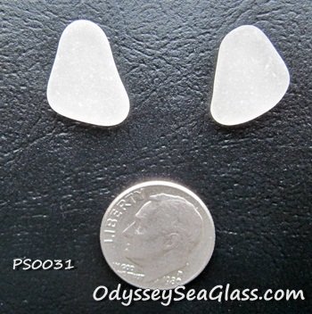 White Sea Glass Earring Sets