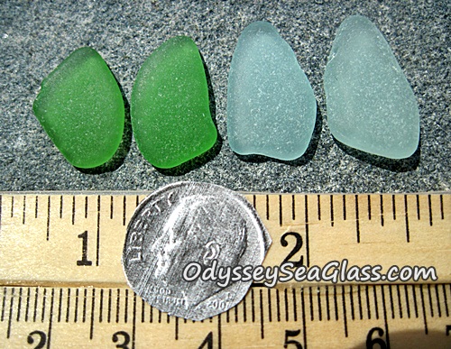 Green Sea Glass Earring Sets