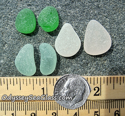 Green Sea Glass Earring Sets