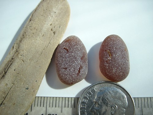 Brown Sea Glass Earring Set