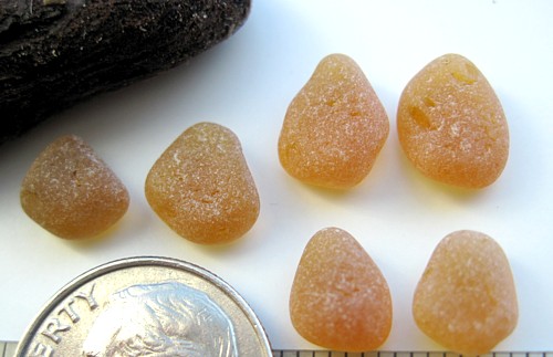 Brown Sea Glass Earring Set